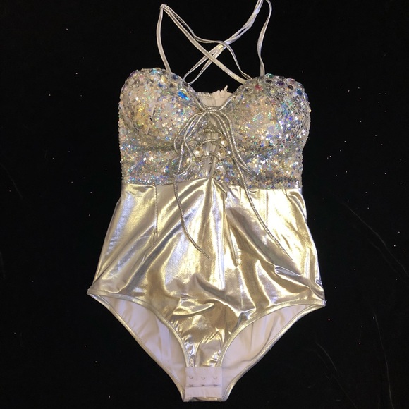 fringe sequin bodysuit edc skirt rave top festival - Picture 8 of 8